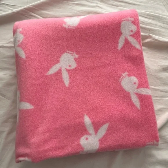 Playboy pink bunny fleece blanket 🤍​ - Picture 4 of 5
